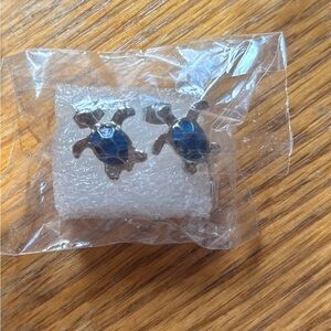 DAINTY OPAL TURTLE STUD EARRINGS